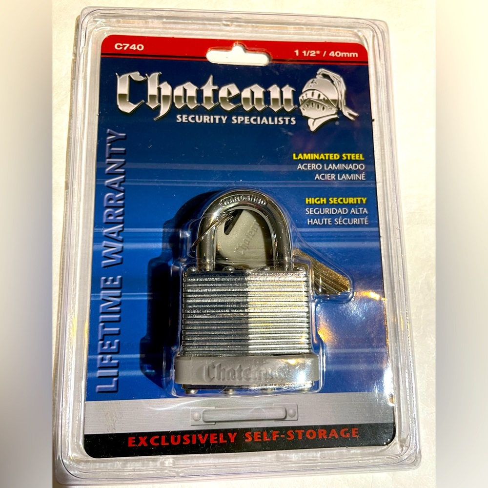 CHATEAU brand new square padlock laminated steel high security 1.5 in/40 mm